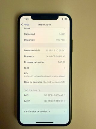 iPhone XS 64GB Plata Libre