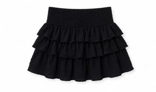 Falda corta volantes Bershka negra