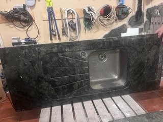Encimera granito verde con fregadero