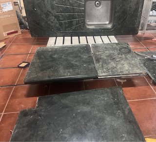 Encimera granito verde con fregadero