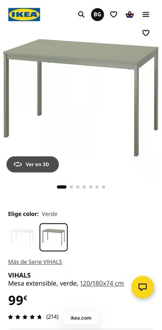 Mesa comedor extensible con 4 sillas blancas