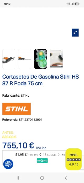 Cortasetos Stihl HS 87 R