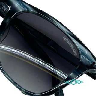 Montblanc MB0017S Gafas de Sol Azules/Grises