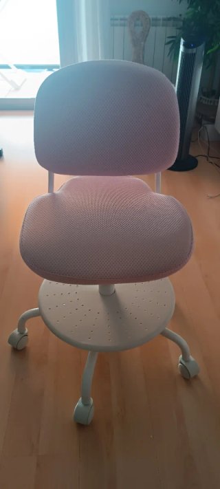 Silla infantil escritorio rosa y blanca