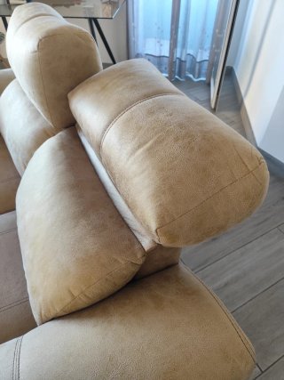 Sofá 2 plazas beige tela