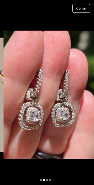 Pendientes Cristal Swarovski baño Plata