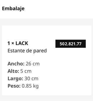 Estante de pared IKEA LACK blanco 30x26 cm