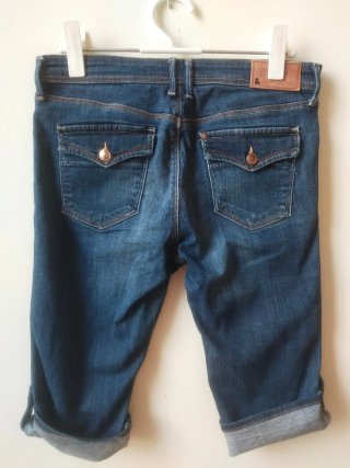 Pantalón Capri H&M Tiro Medio-Bajo Azul