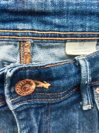 Pantalón Capri H&M Tiro Medio-Bajo Azul
