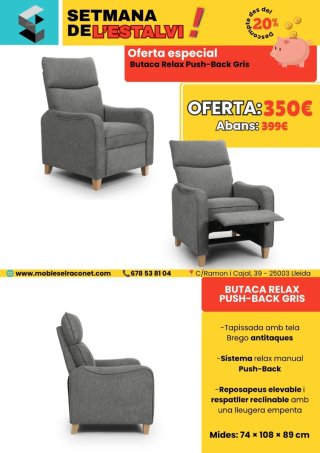 Poltrona Relax Grigia Push-Back