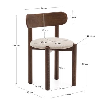 Sedie Kave Home Nebai in ciniglia marrone