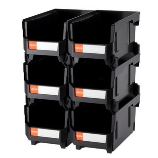 Contenitori impilabili in plastica, 37,7 x 21,5 x