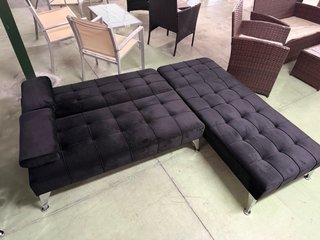 Sofá Cama Chaise Longue Negro Terciopelo