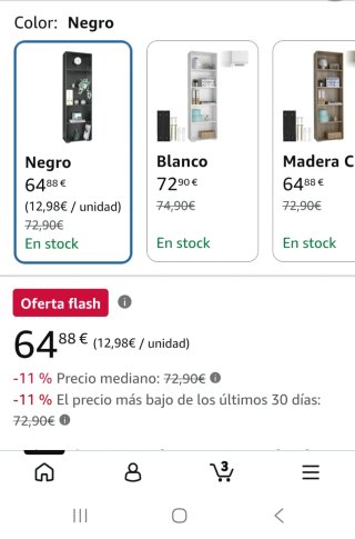 Estantería Negra tectake 5 Estantes