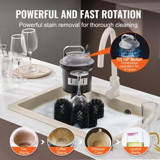 Lavabicchieri elettrico commerciale, 5 spazzole a