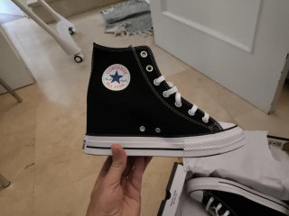 Converse plataforma negras talla 41 sin usar