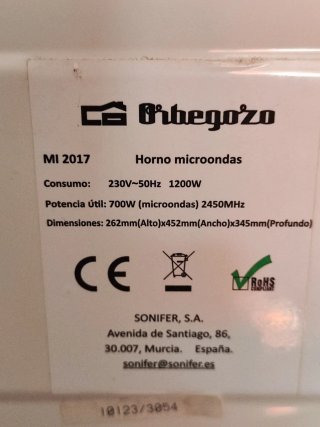 Microondas Orbegozo 700W