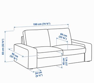 Sofá IKEA KIVIK 2 plazas gris