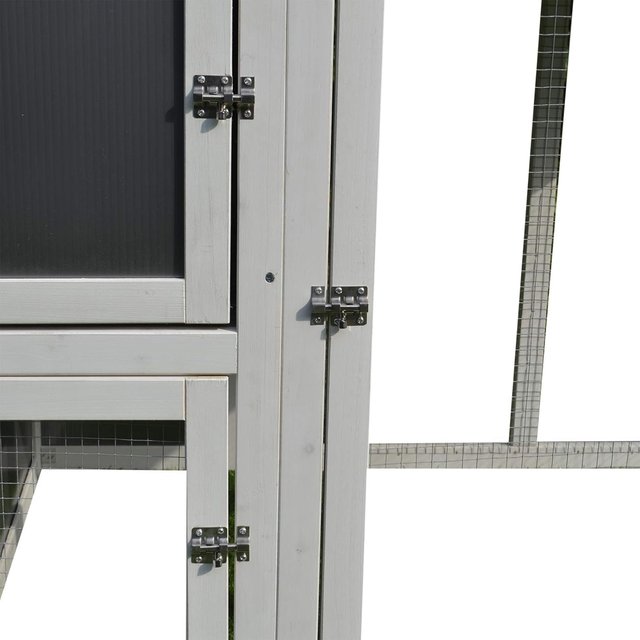 Gallinero Exterior con Techo Impermeable, Área de Correr, Zona de Nidificación, Madera, 160X75X80Cm