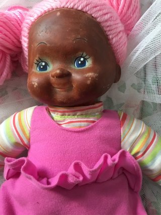 Bambola vintage Simba capelli rosa