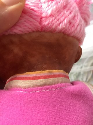 Bambola vintage Simba capelli rosa