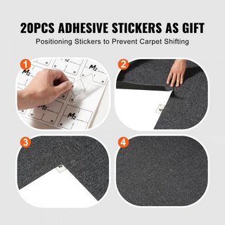 Losas de Alfombra Reutilizables, Cuadrados de Alfombra de 20" x 20" con Acolchado Adjunto, Losas de Alfombra Suaves y Acolchadas, Instalación Fácil DIY para Dormitorio, Sala de Estar, Interior y E...