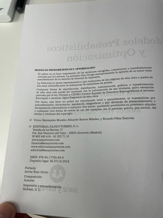 Modelos probabilísticos y optimización UNED