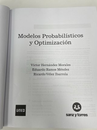 Modelos probabilísticos y optimización UNED