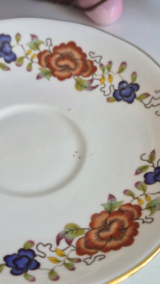 Taza y platillo de porcelana inglesa