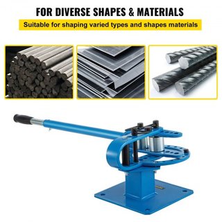 YP-9 Dobladora Manual, Dobladora de Barra Redonda Cuadrada de Metal Sólido con 7 Matrices de Doblado, Herramienta de Doblado de Varilla de Metal para Sitio de Construcción y Reparación de Autos