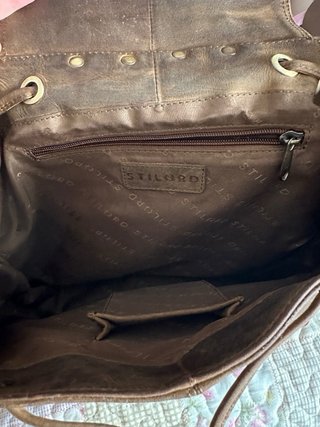 Mochila STILORD Cuero Marrón Vintage
