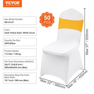Cubiertas de Sillas Plegables de Spandex Elástico, Cubierta de Silla Universal Ajustada con Lazos para Sillas, Fundas Protectores Removibles y Lavables, para Bodas, Vacaciones, Banquetes, Fiestas,...