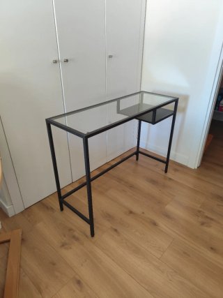 Mesa Escritorio moderno metal y cristal