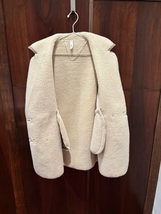 Abrigo Mango Beige Borreguito