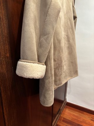 Abrigo Mango Beige Borreguito