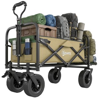Carrello da Giardino 110L con Maniglia Telescopica