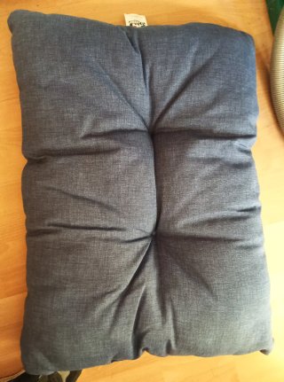 Cama para perro azul/gris