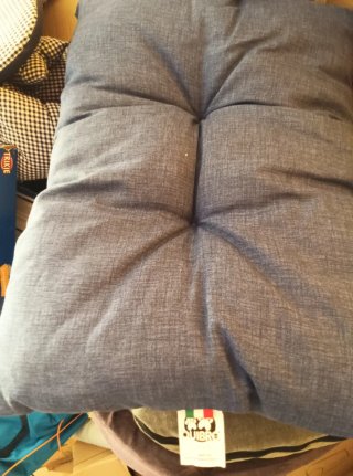 Cama para perro azul/gris
