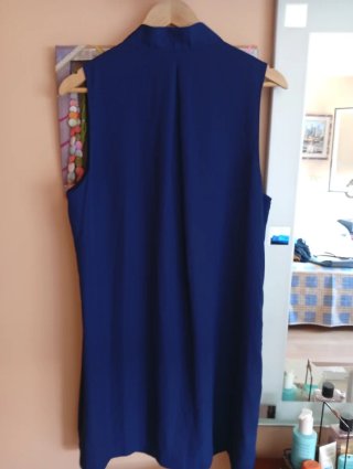 Vestido H&M sin mangas azul talla 46.