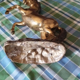Figura caballo metal cobre bronce