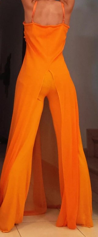 Vestido Mono naranja boda o fiesta