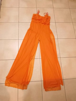 Vestido Mono naranja boda o fiesta