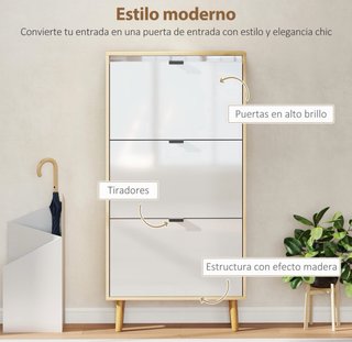Zapatero Estrecho con 3 Puertas