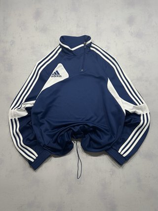 Sudadera Adidas Azul y Blanca Media Cremallera