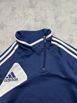 Sudadera Adidas Azul y Blanca Media Cremallera