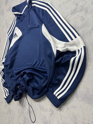 Sudadera Adidas Azul y Blanca Media Cremallera