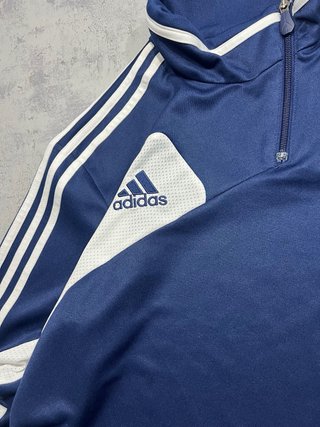Sudadera Adidas Azul y Blanca Media Cremallera