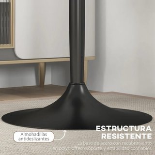 Mesa alta redonda negra