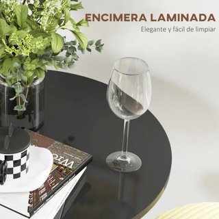Mesa alta redonda negra