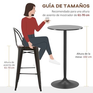 Mesa alta redonda negra